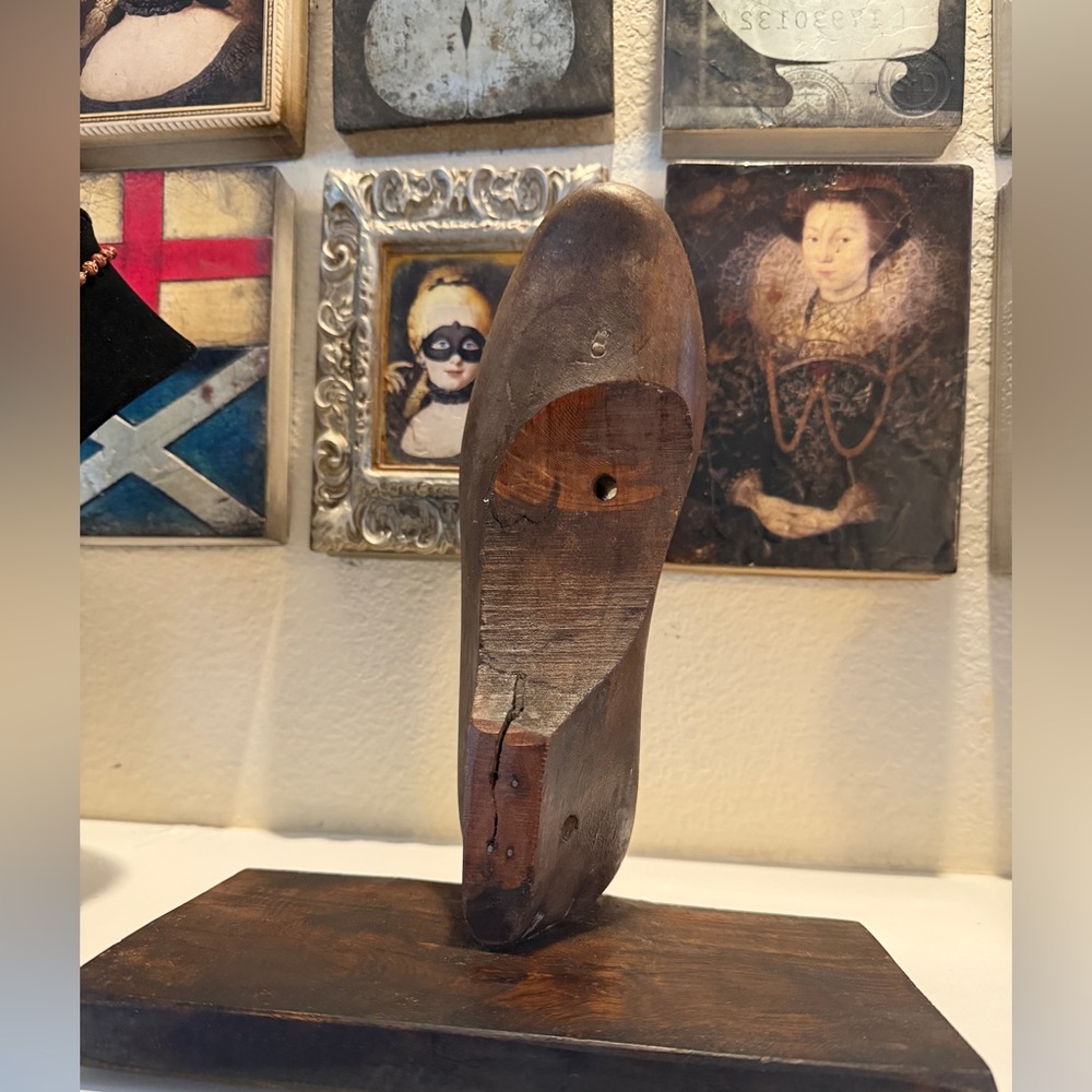 Antique‎ Wooden Shoe Mold on Stand – Collector’s Display Piece